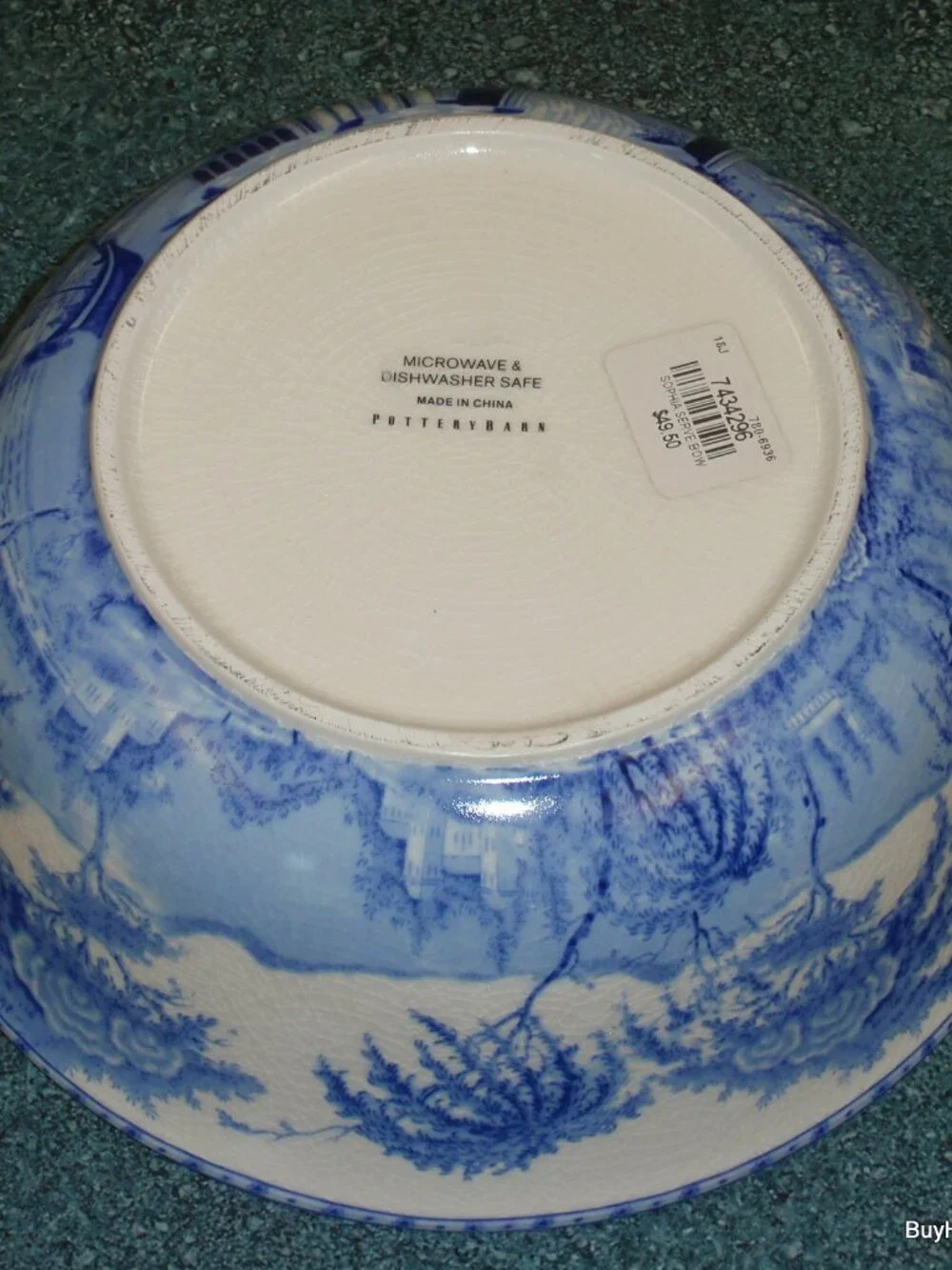 Pottery Barn Sophia Willow Serving Bowl Crackle Glaze 9